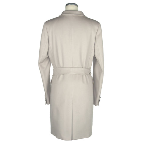 Made in Italy Beige Wool Elegance Belted Women's Jacket
