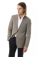Uominitaliani Elegant Gray Wool Two-Button Men's Blazer