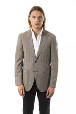 Uominitaliani Elegant Gray Wool Two-Button Men's Blazer
