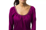 BYBLOS Chic Purple Long Sleeve Round Neck Women's Tee