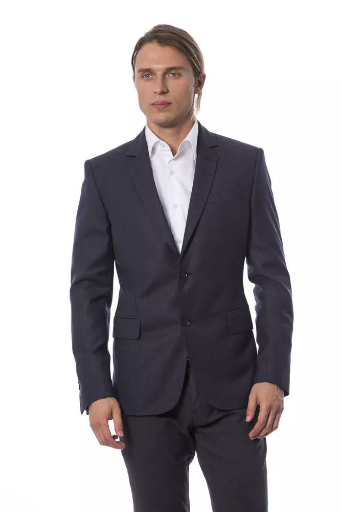 Verri Elegant Blue Wool Single-Breasted Men's Blazer