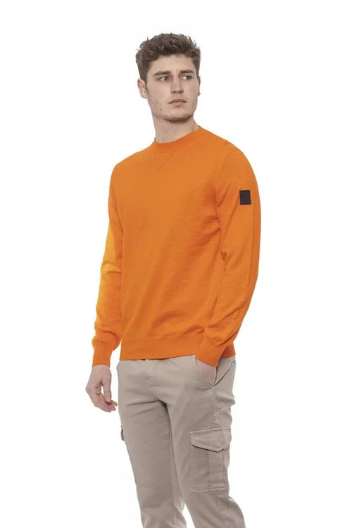 Conte of Florence Elegant Crewneck Cotton Sweater in Men's Orange