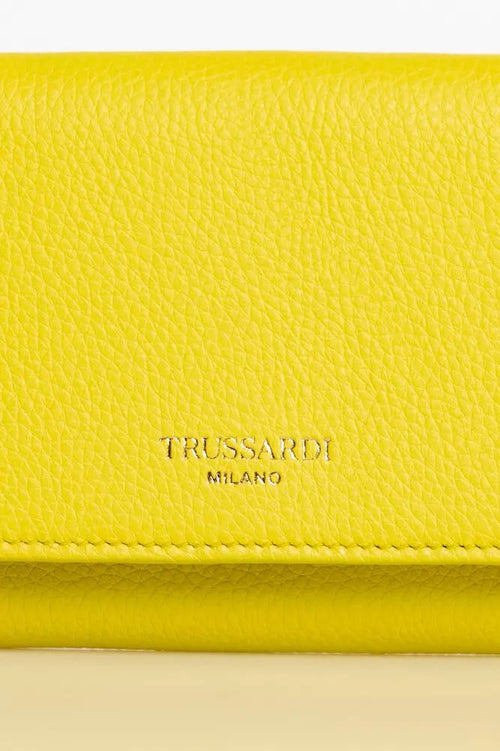 Trussardi Elegant Yellow Mini Leather Women's Wallet