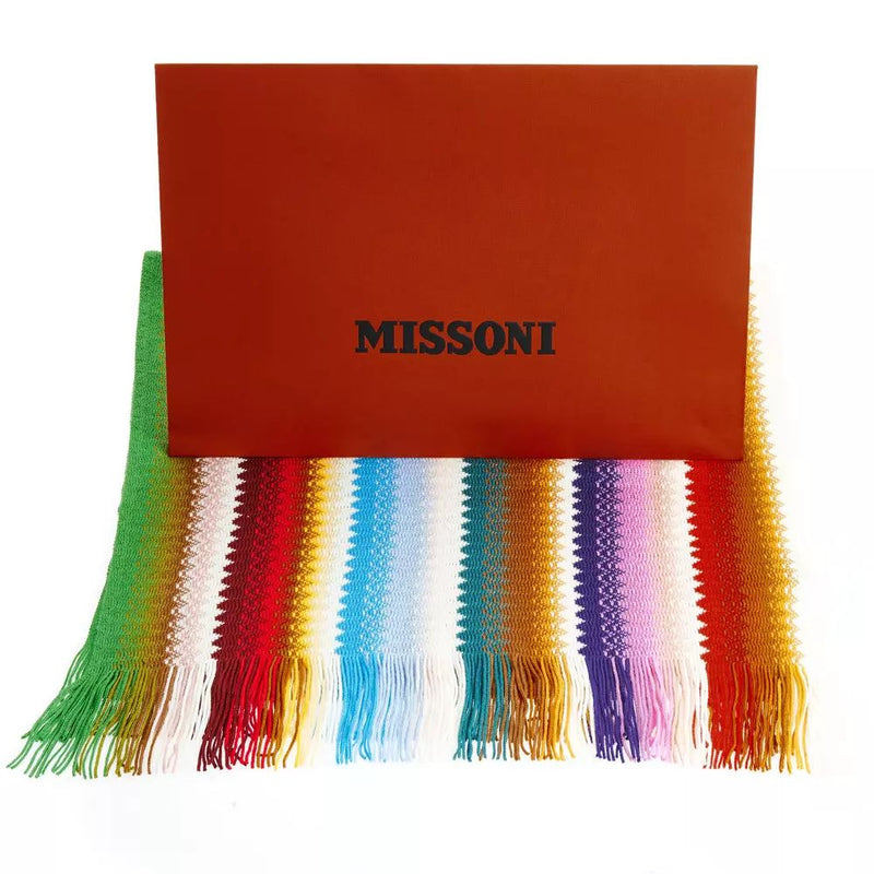 Missoni Chic Geometric Patterned Scarf with Women's Fringes