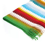 Missoni Chic Geometric Patterned Scarf with Women's Fringes