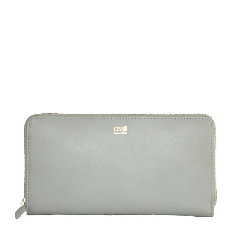 Cavalli Class Elegant Grey Calfskin Wallet for Women's Her