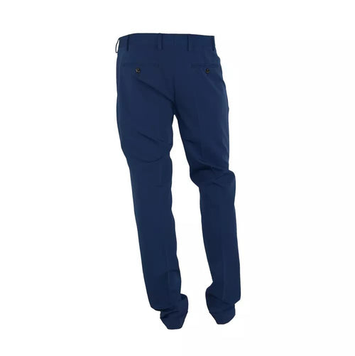 Made in Italy Elegant Blue Trousers for Sophisticated Men's Men