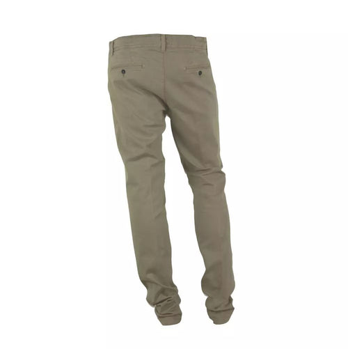 Made in Italy Chic Beige Cotton Blend Winter Men's Pants