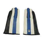 Cavalli Class Elegant Black and Blue Lambskin Women's Gloves