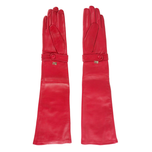 Cavalli Class Elegant Red Lambskin Leather Women's Gloves