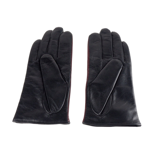 Cavalli Class Chic Lambskin Leather Gloves in Women's Black/Red