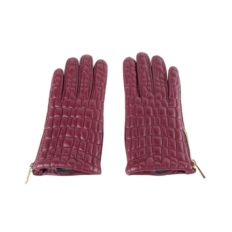 Cavalli Class Elegant Burgundy Lambskin Women's Gloves