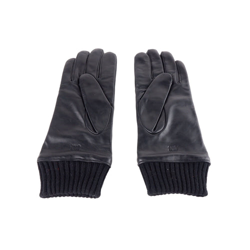 Cavalli Class Elegant Black Leather Gloves for Men's Men