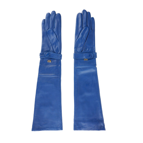 Cavalli Class Elegant Blue Leather Women's Gloves
