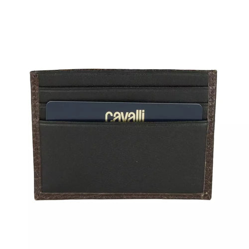 Cavalli Class Chic Calfskin Leather Card Men's Holder