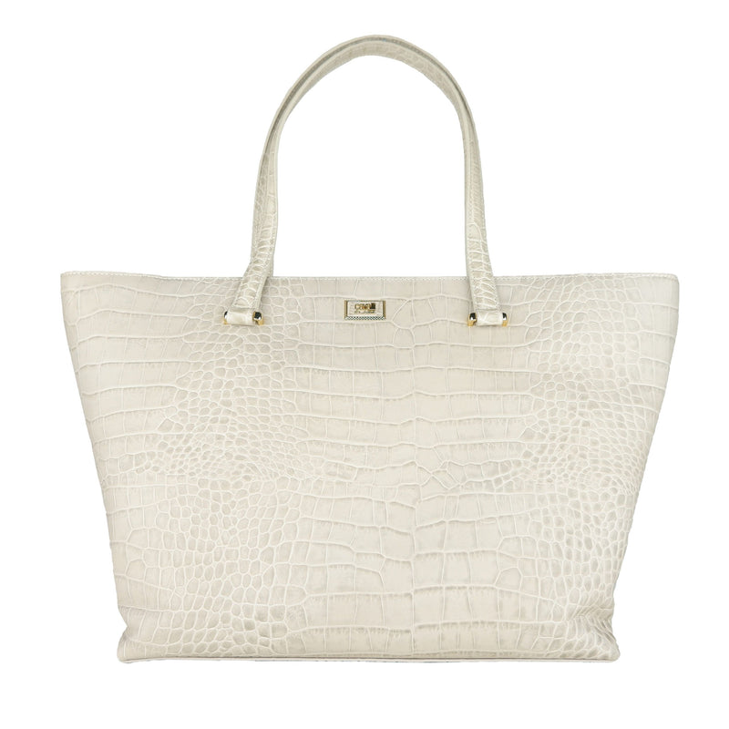 Cavalli Class Chic White Calfskin Leather Women's Handbag