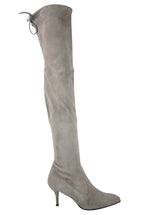 Stuart Weitzman Women's Solid Tiemodel Taupe Suede Over-The-Knee Boot