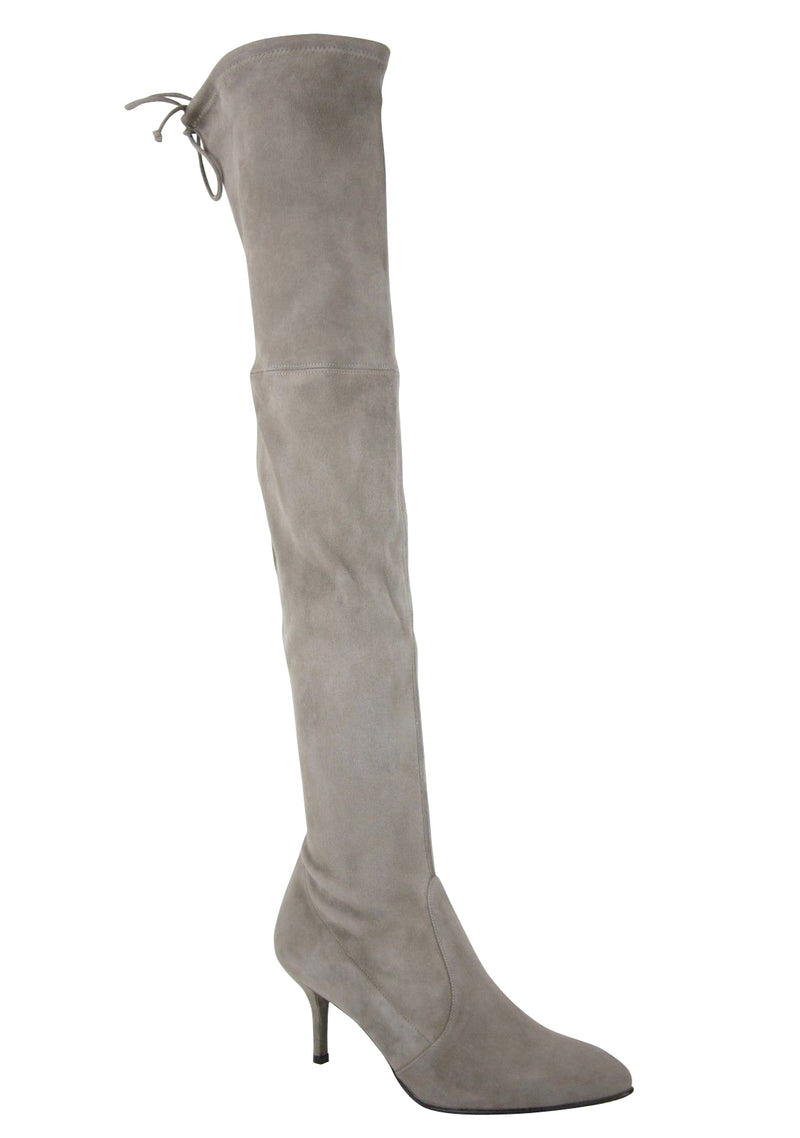 Stuart Weitzman Women's Solid Tiemodel Taupe Suede Over-The-Knee Boot