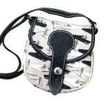 Tods Women's Multi-color Canvas Black Trim Cross Body Messenger Bag Small Handbag