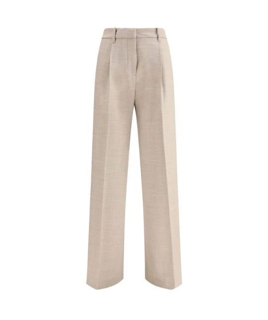 True Royal Beige Wool Casual Women's Pants