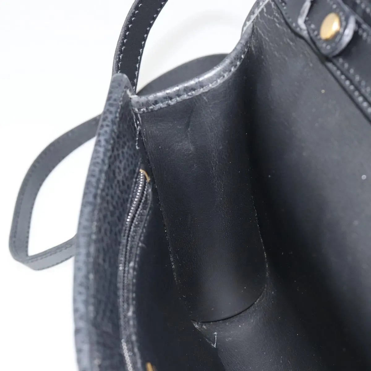 Christian Dior Vintage Cd Flap Leather Black Leather Shoulder Bag Bag (Pre-Owned)