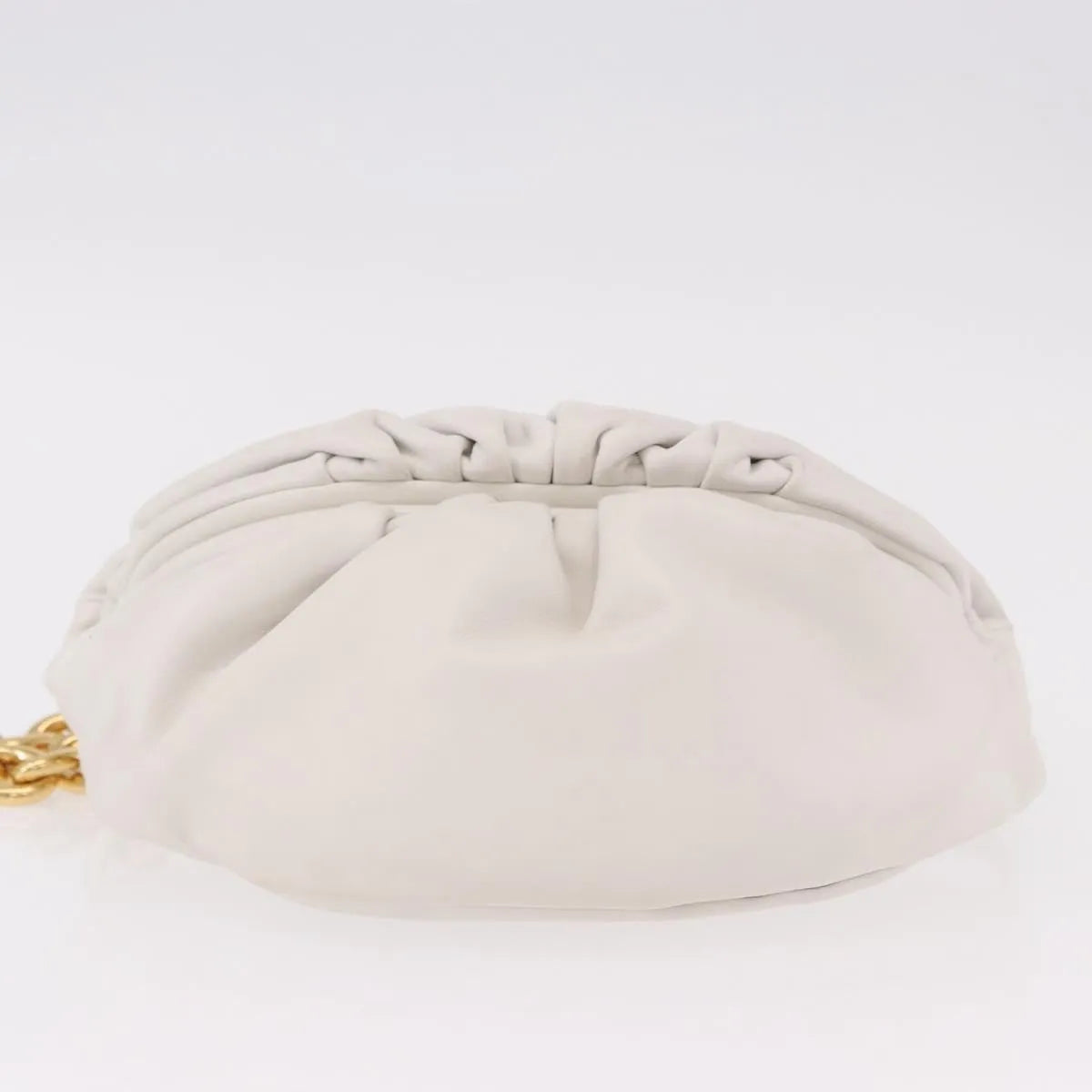 Bottega Veneta The Chain Leather White Leather Shoulder Bag Bag (Pre-Owned)