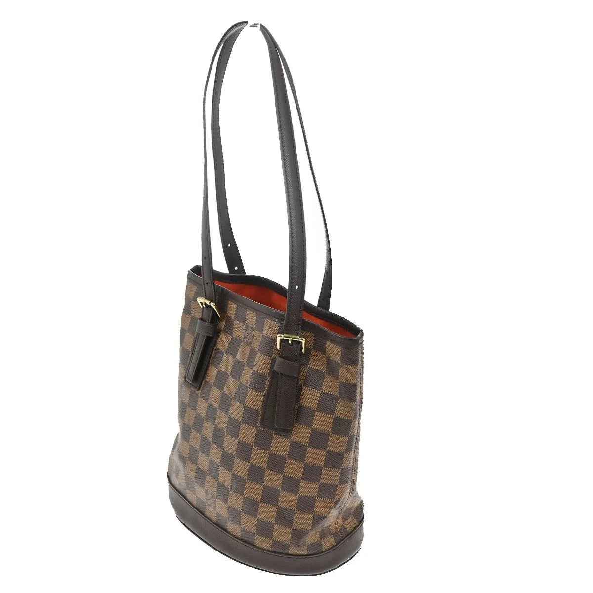 Louis Vuitton Marais Bucket Damier Brown Leather Shoulder Bag Bag (Pre-Owned)