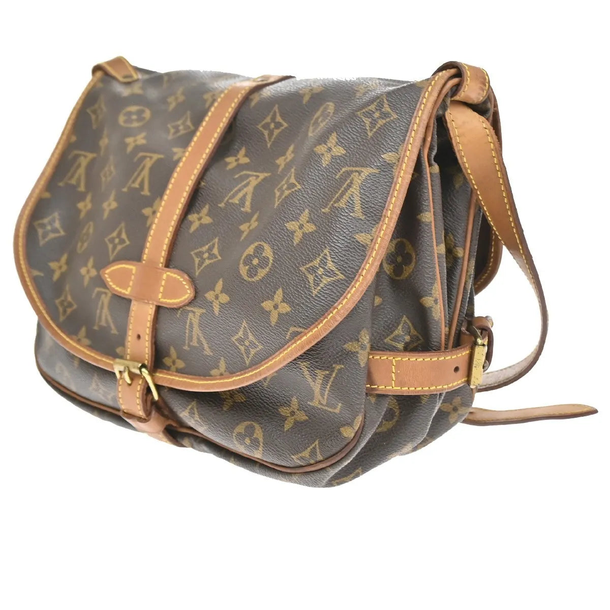 Louis Vuitton Saumur Monogram Canvas Brown Canvas Shoulder Bag Bag (Pre-Owned)