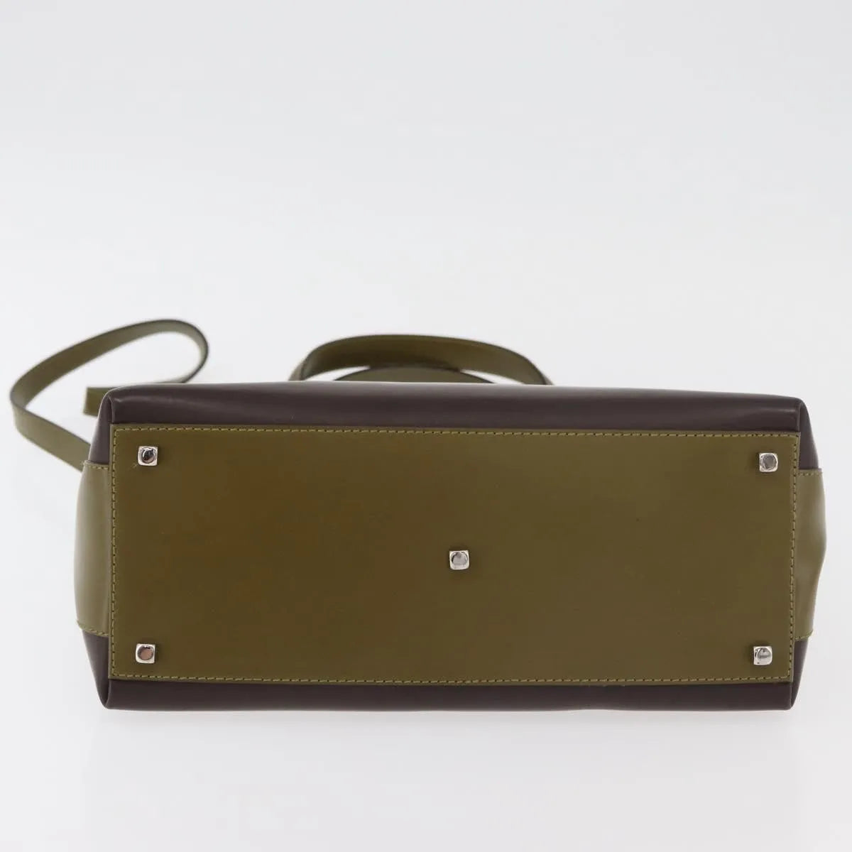 Salvatore Ferragamo Double Gancini Side Buckle Tote Patent Leather Brown Patent_Leather Handbag (Pre-Owned)