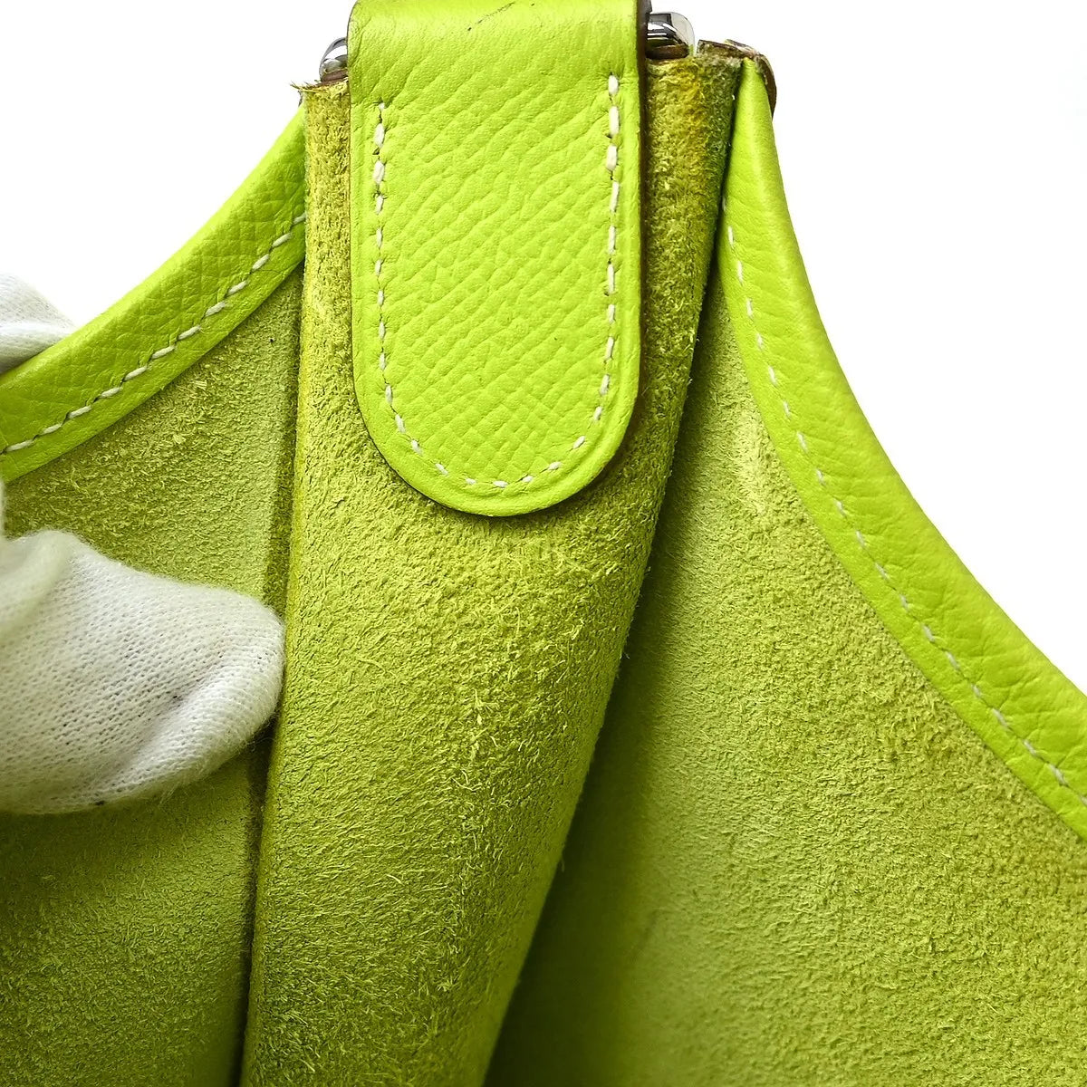Hermes Evelyne Bag Gen Iii Clemence Green Leather Shoulder Bag Bag (Pre-Owned)
