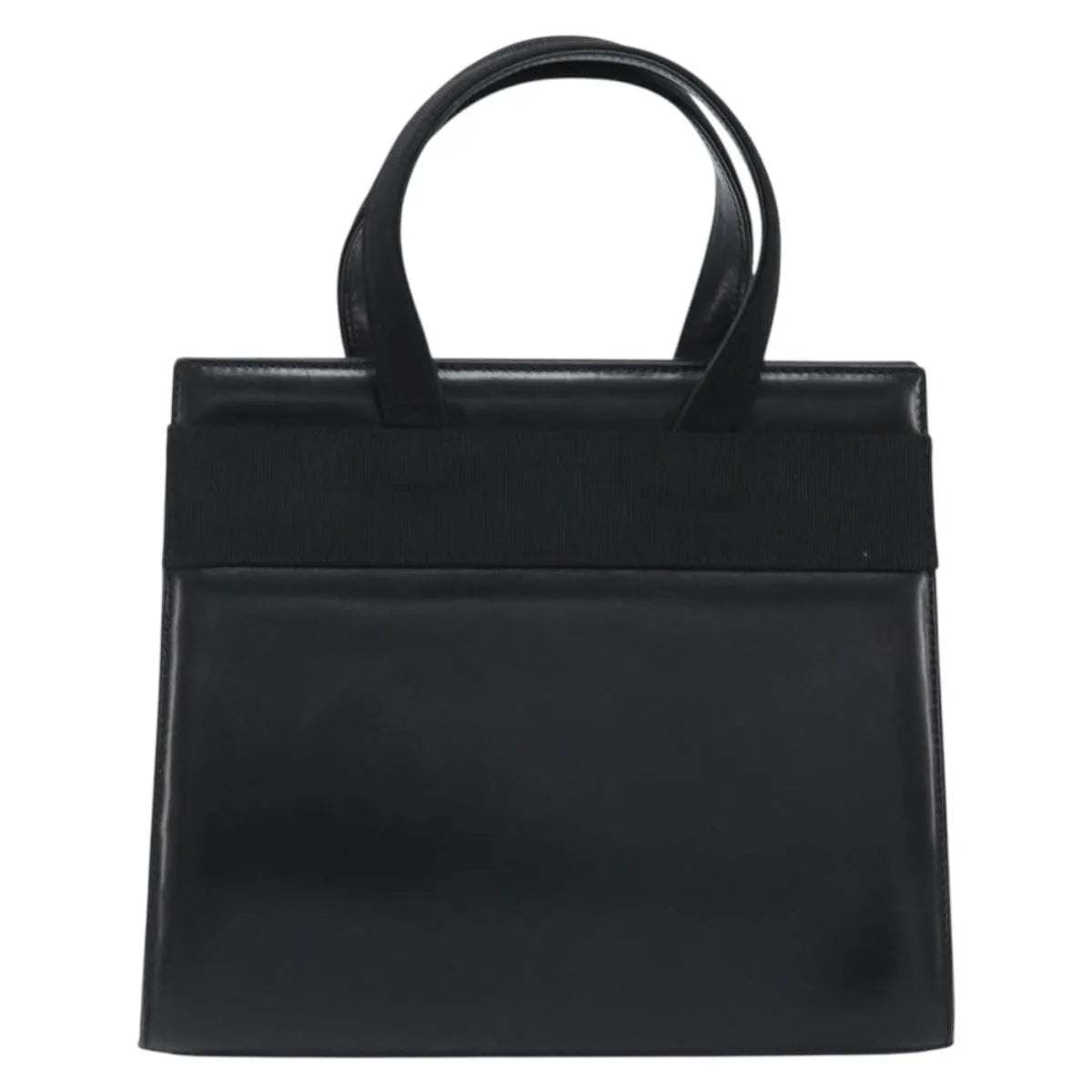 Salvatore Ferragamo Convertible Vara Bow Tote Leather Black Leather Handbag (Pre-Owned)