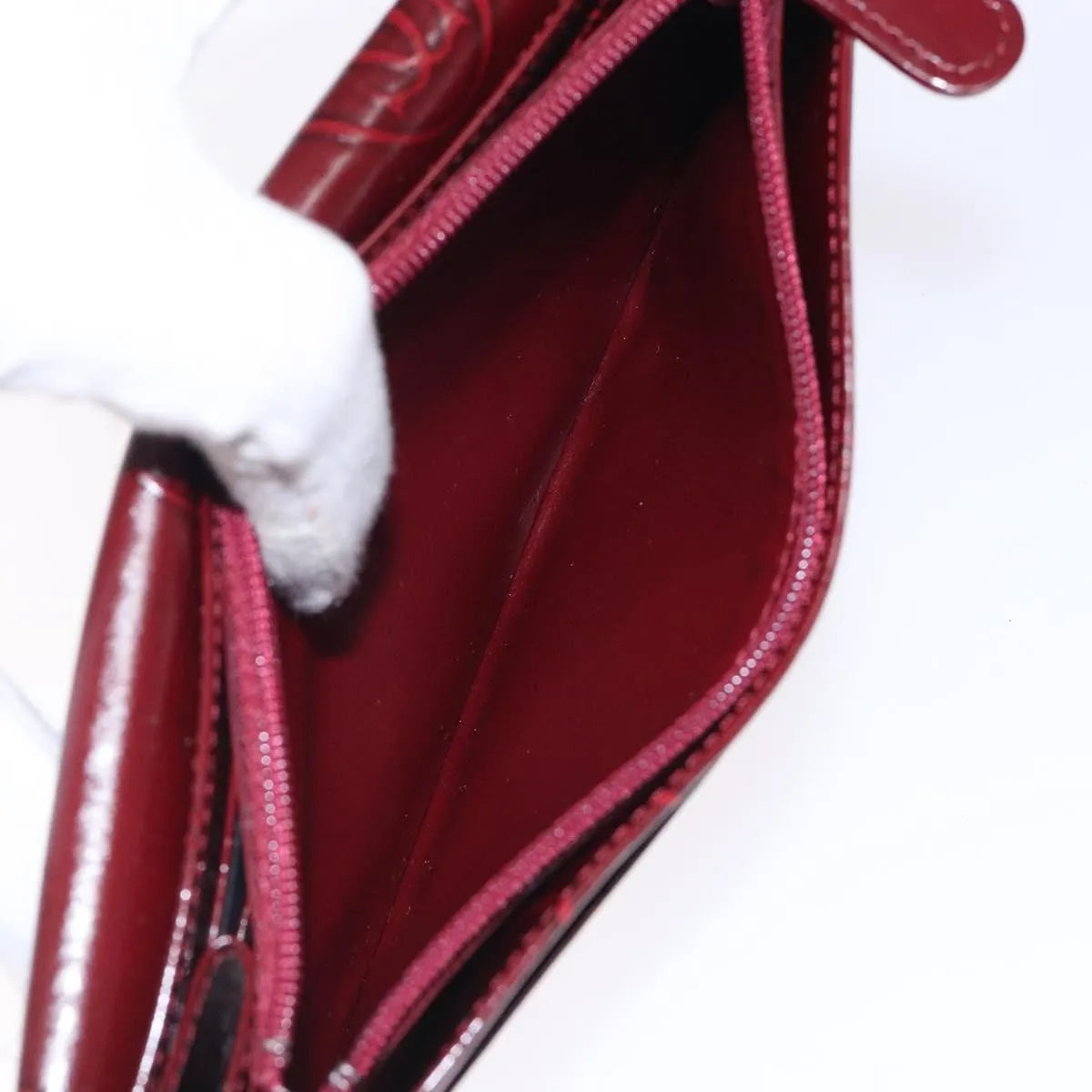 Cartier Happy Birthday Long Patent Leather Burgundy Patent_Leather Wallets Accessory (Pre-Owned)