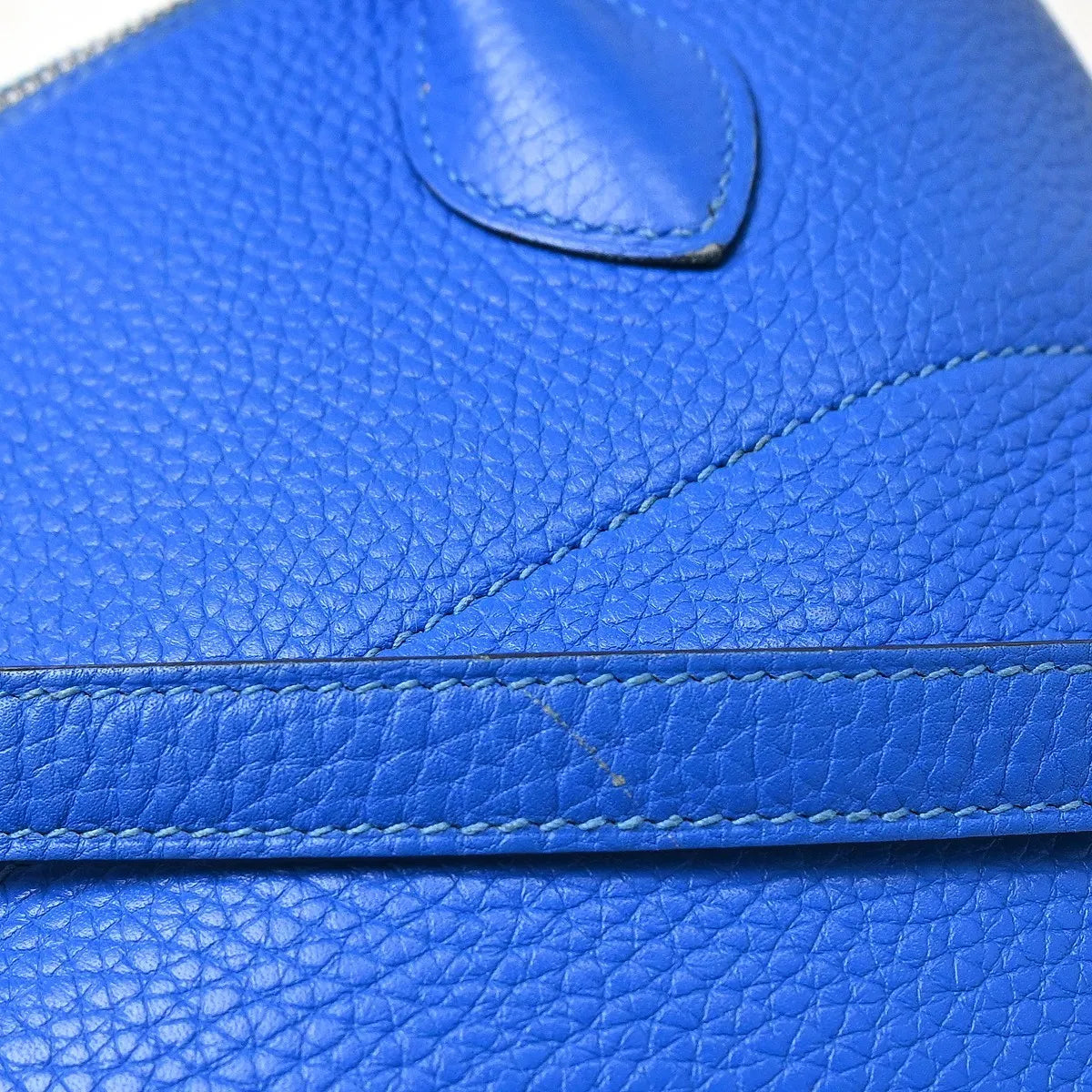 Hermes Bolide Clemence Blue Leather Handbag (Pre-Owned)