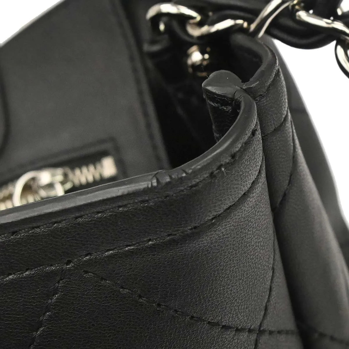 Chanel Covered Cc Shopping Tote Stitched Calfskin Black Leather Tote Bag Bag (Pre-Owned)