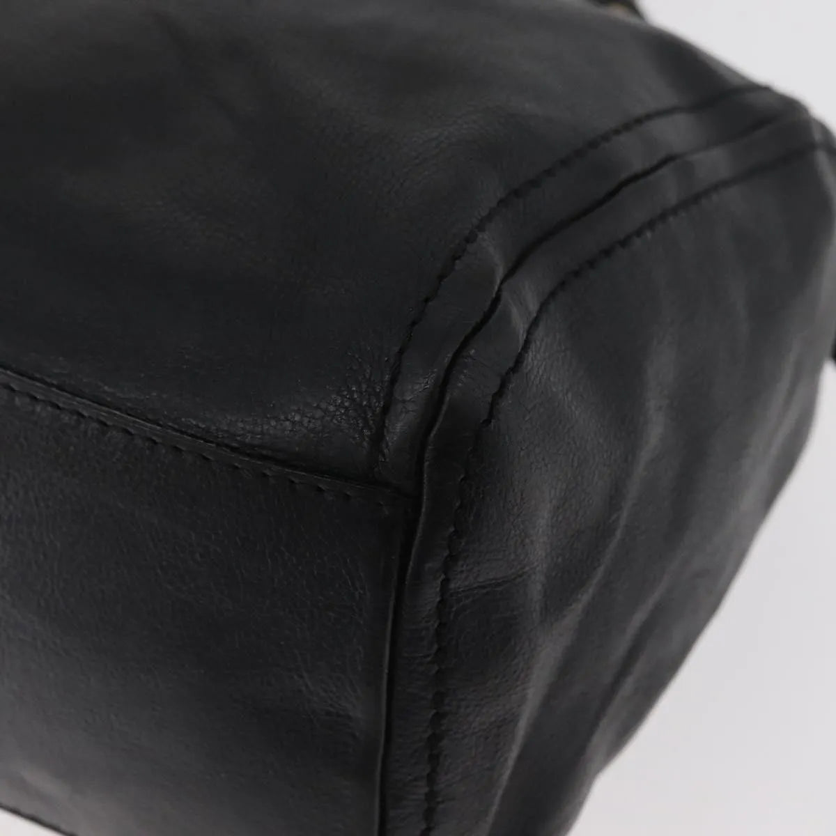 Celine Vintage Leather Black Leather Handbag (Pre-Owned)