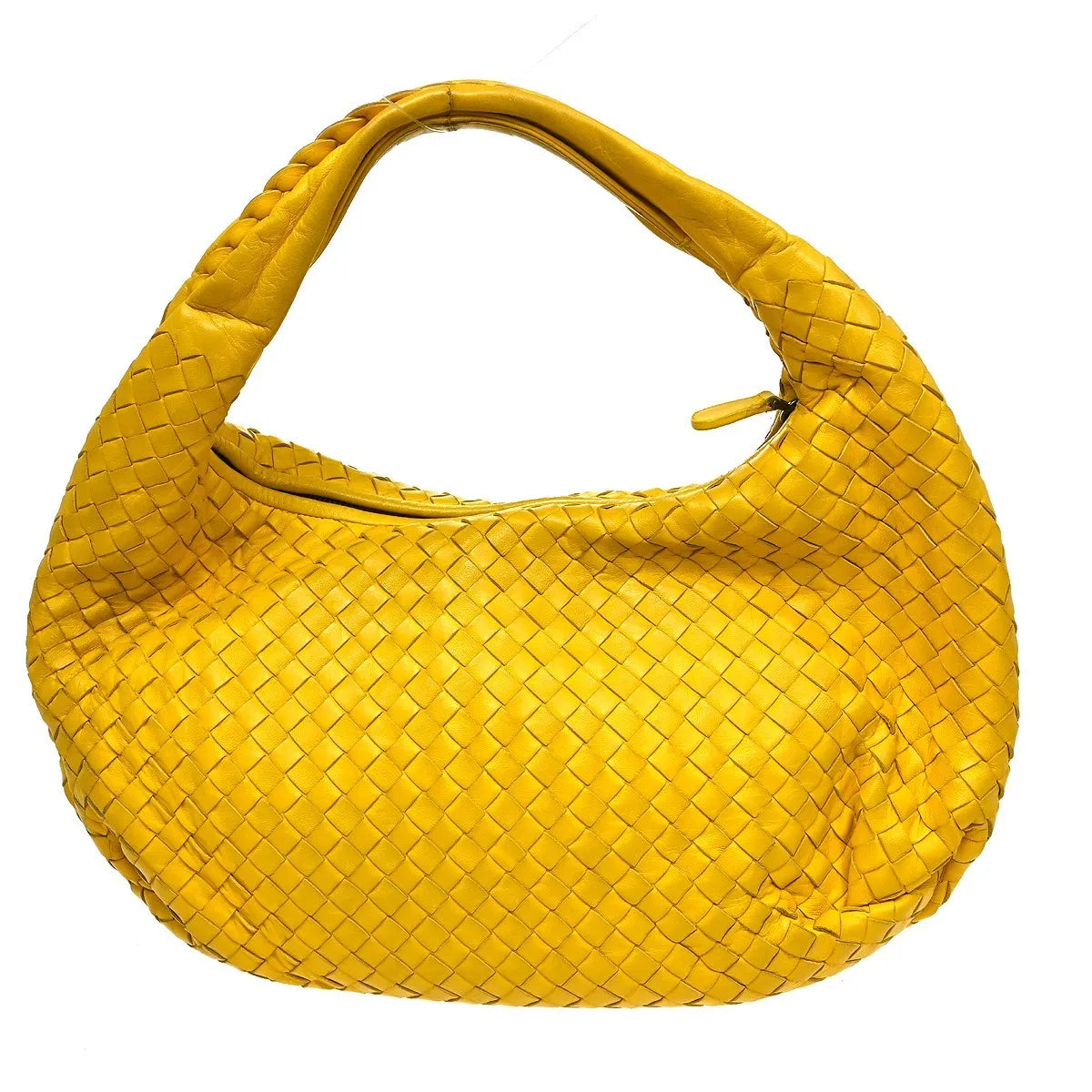 Bottega Veneta Belly Hobo Intrecciato Nappa Yellow Leather Handbag (Pre-Owned)