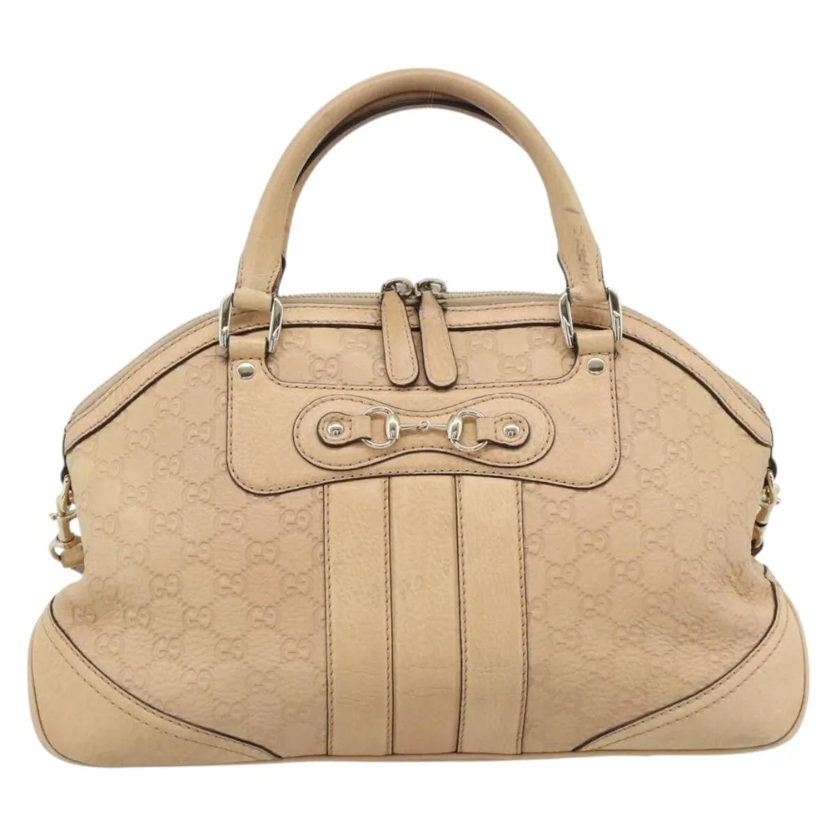Gucci New Pelham Tote Guccissima Leather Beige Leather Handbag (Pre-Owned)