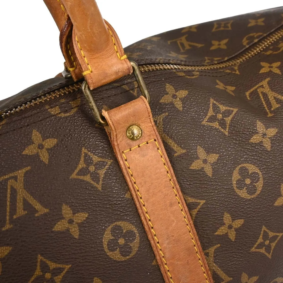 Louis Vuitton Keepall Bandouliere Monogram Canvas Brown Canvas Travel Bag Bag (Pre-Owned)