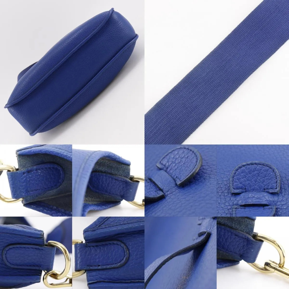 Hermes Evelyne Bag Gen I Ardennes Blue Leather Handbag (Pre-Owned)