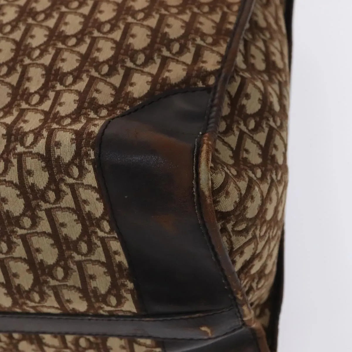 Christian Dior Vintage Trotter Boston Diorissimo Canvas Brown Canvas Handbag (Pre-Owned)