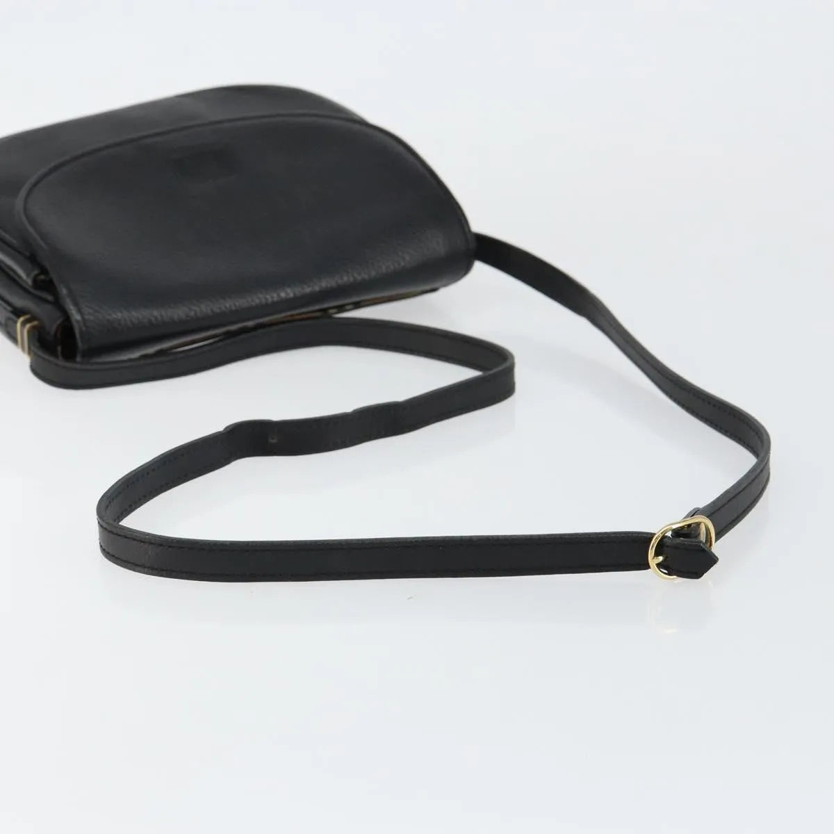 Burberry Flap Shoulder Leather Black Leather Shoulder Bag Bag (Pre-Owned)