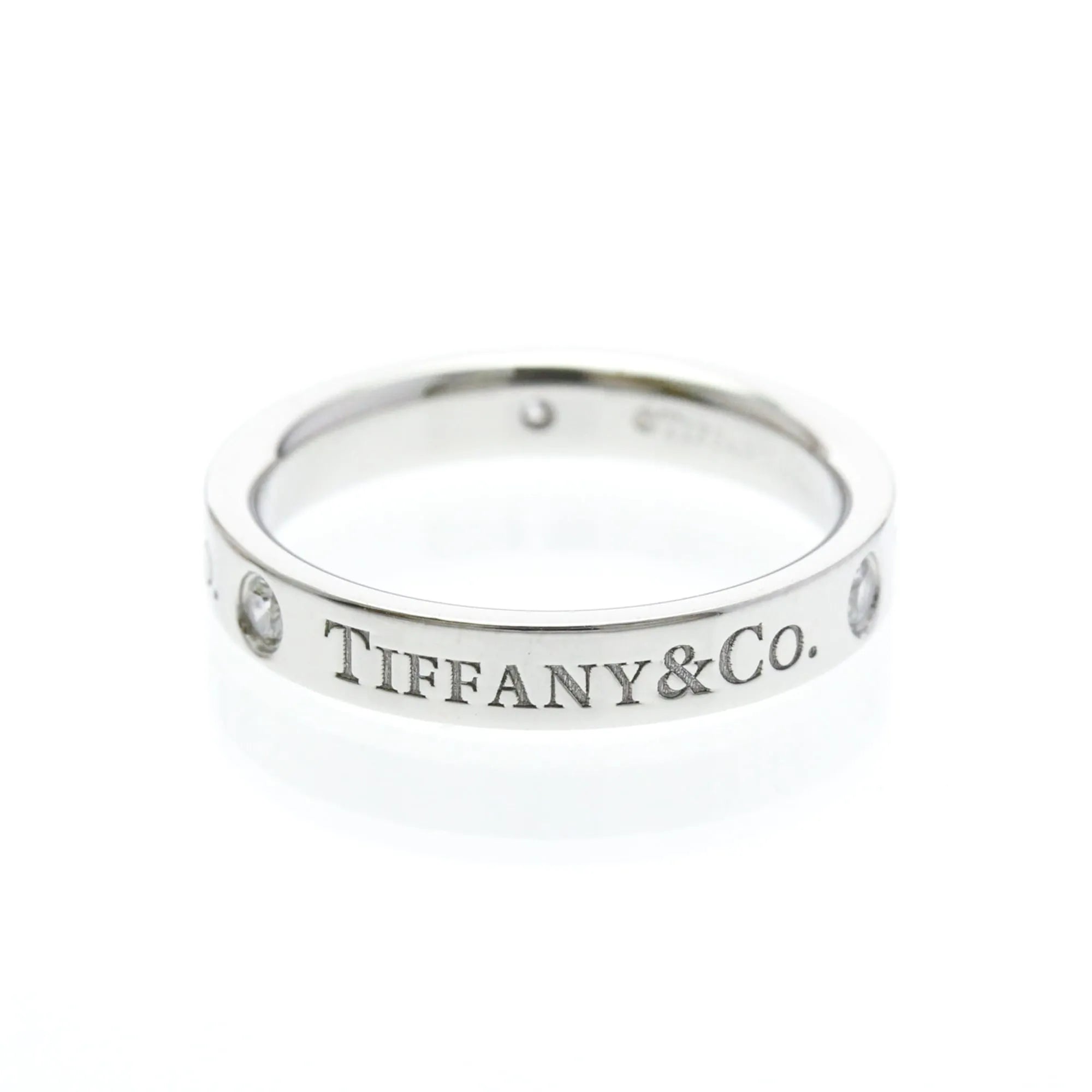 Tiffany & Co. Flat Platinum Silver Platinum Ring Jewelry (Pre-Owned)
