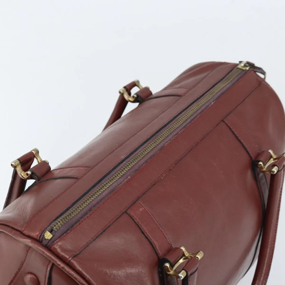Cartier Must De Cartier Leather Burgundy Leather Handbag (Pre-Owned)