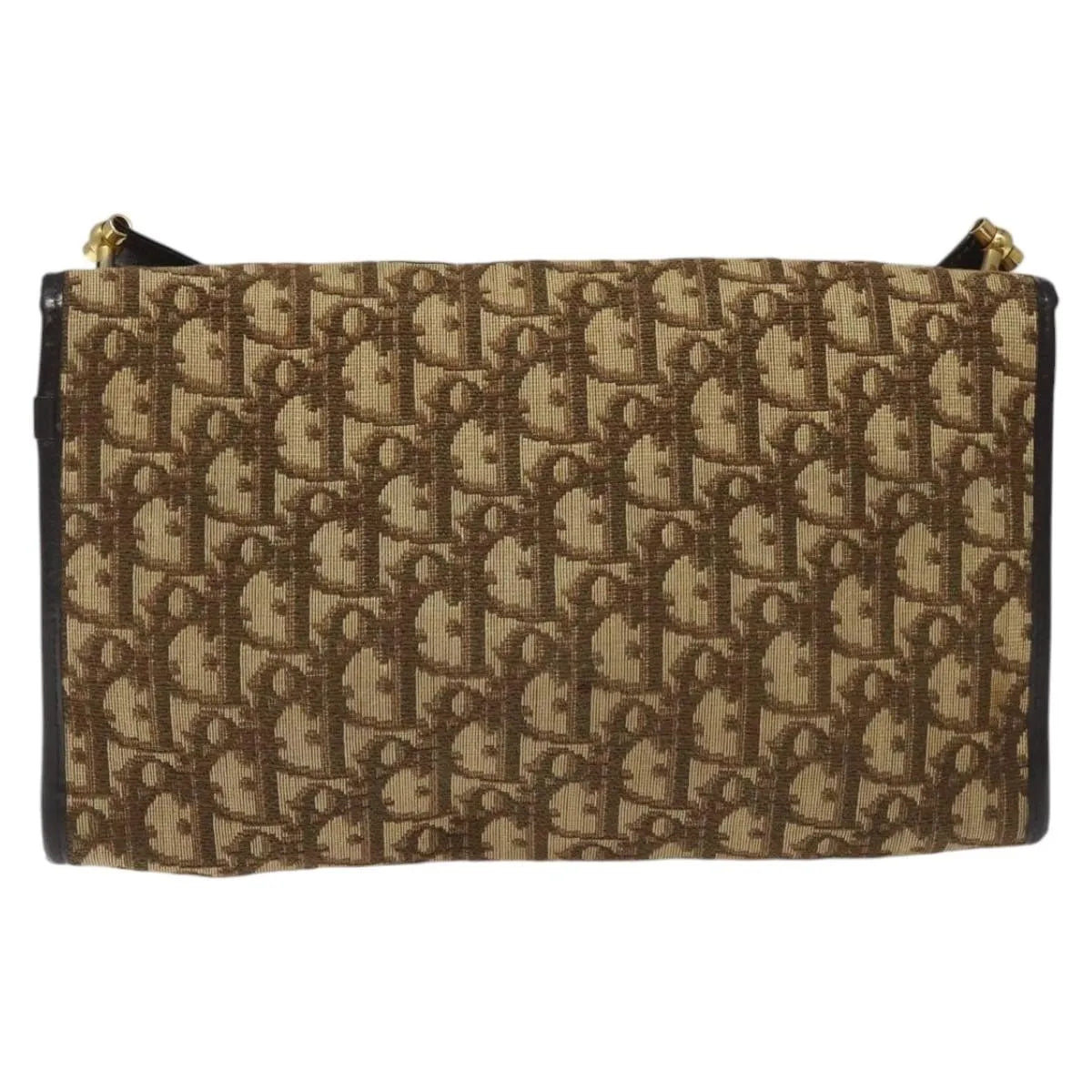 Christian Dior Vintage Trotter Flap Canvas Brown Canvas Shoulder Bag Bag (Pre-Owned)