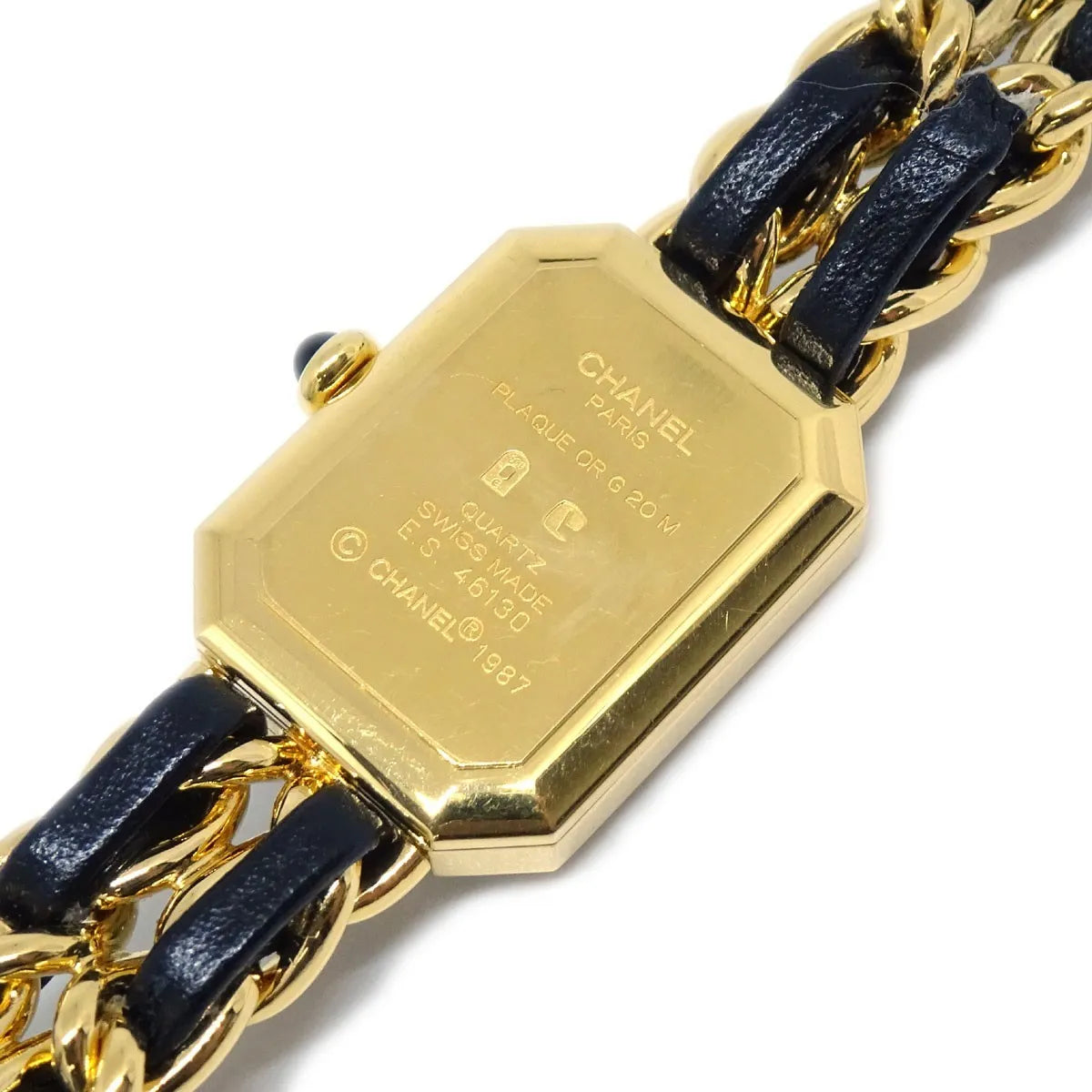 Chanel Premiere Rock Quartz Plated Metal And Leather Watch (Pre-Owned)