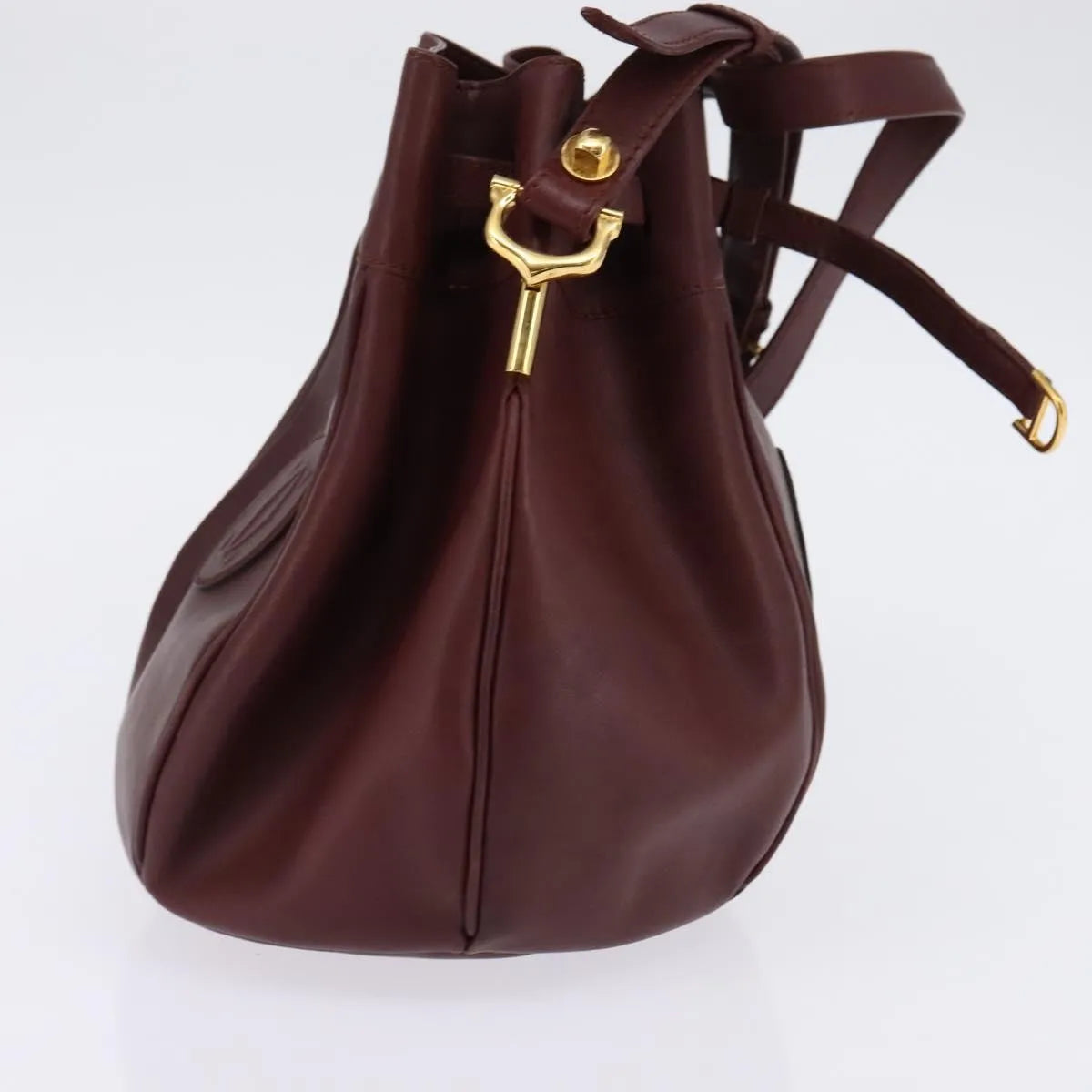 Cartier Must De Cartier Leather Burgundy Leather Shoulder Bag Bag (Pre-Owned)