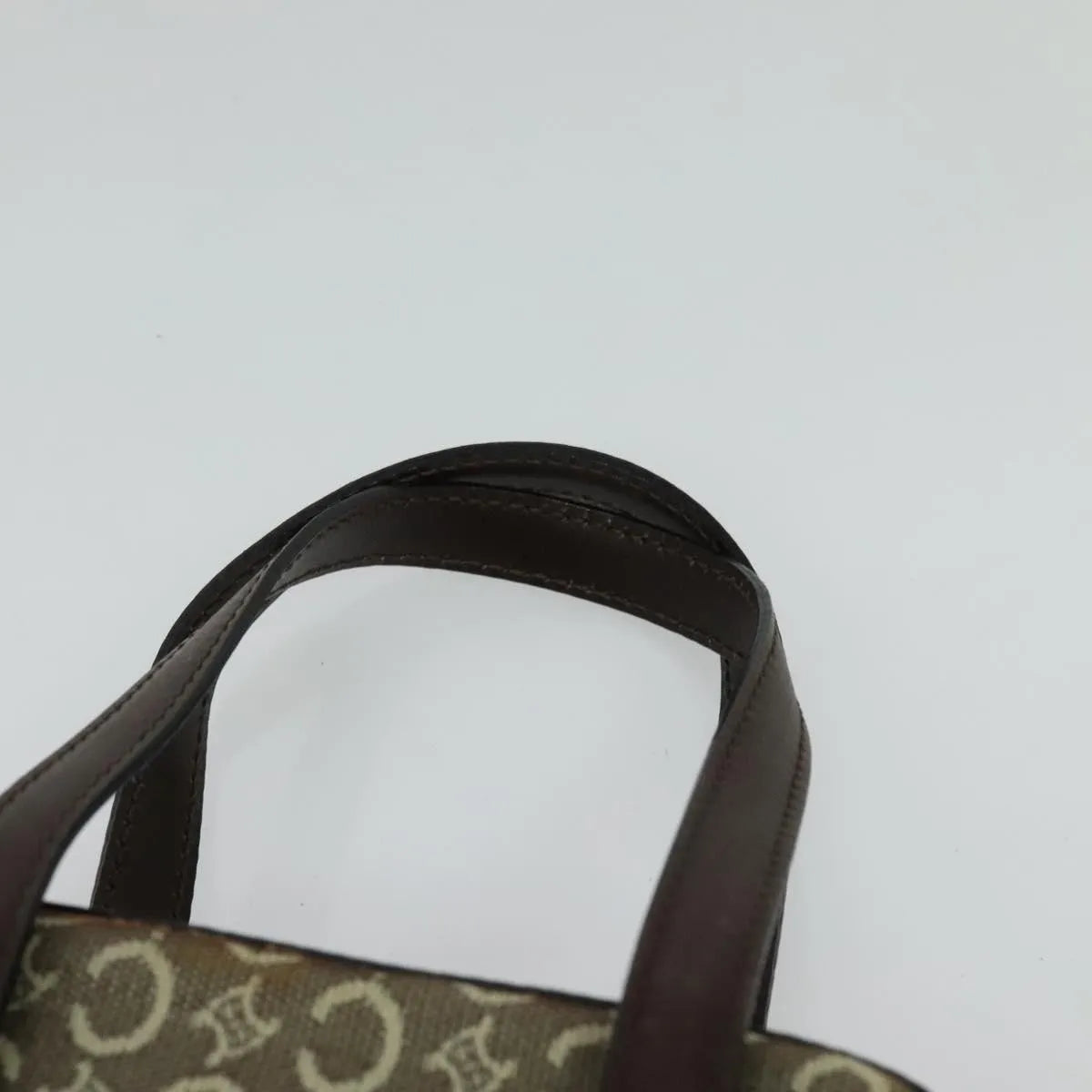 Celine C Macadam Handbag Canvas Gray Canvas Handbag (Pre-Owned)