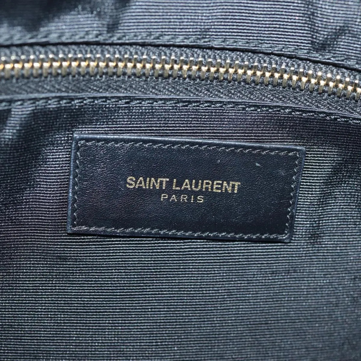 Saint Laurent Reversible North South Shopper Tote Leather Gray Leather Tote Bag Bag (Pre-Owned)
