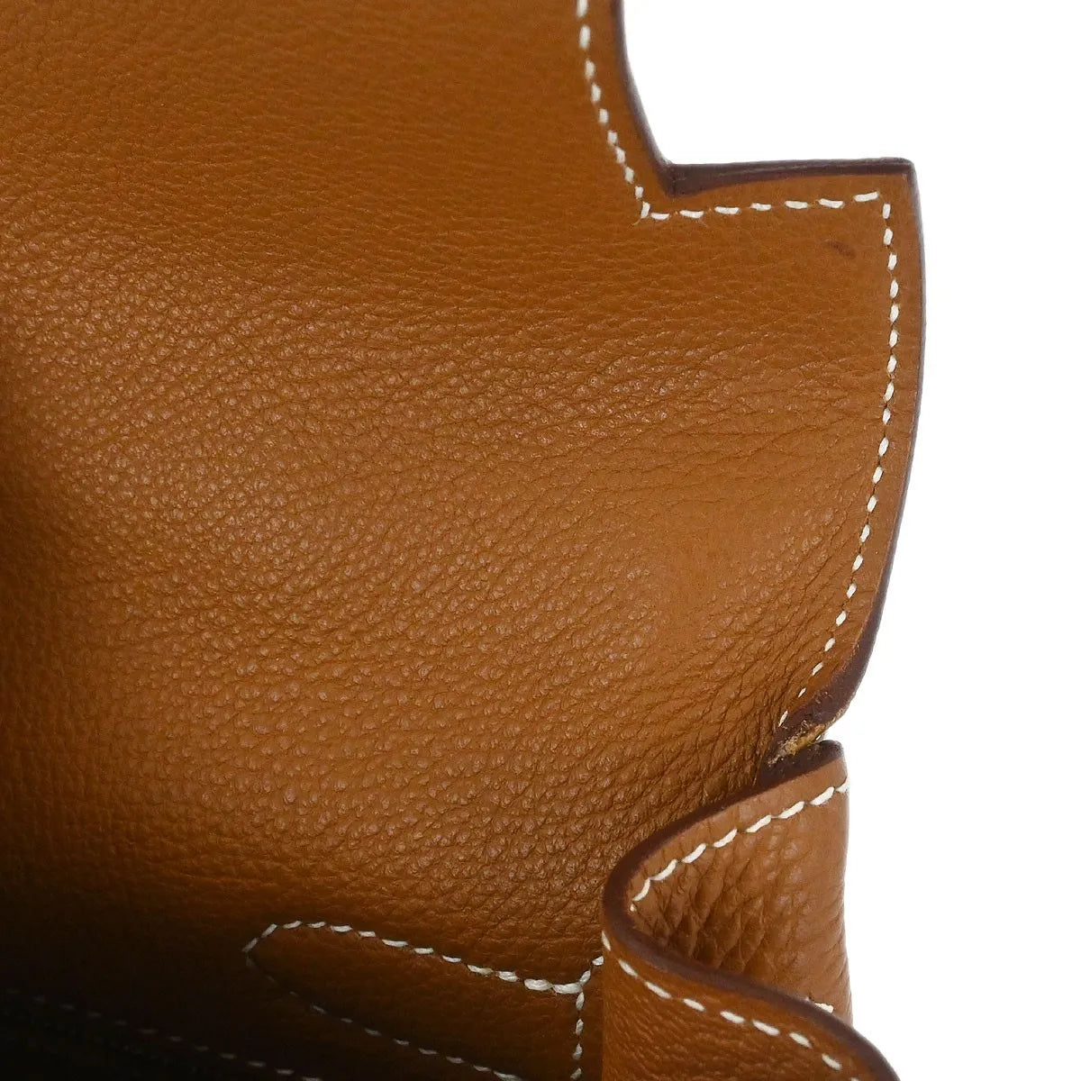 Hermes Kelly Handbag Brown Togo With Palladium Hardware Brown Leather Handbag (Pre-Owned)