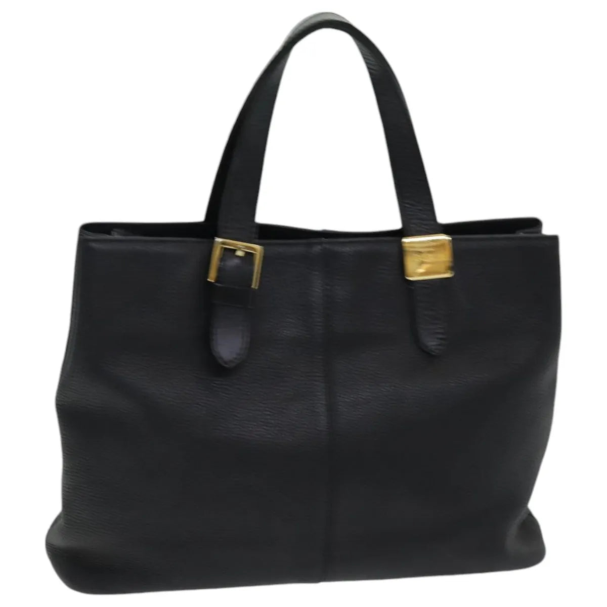 Burberry Vintage Leather Black Leather Handbag (Pre-Owned)